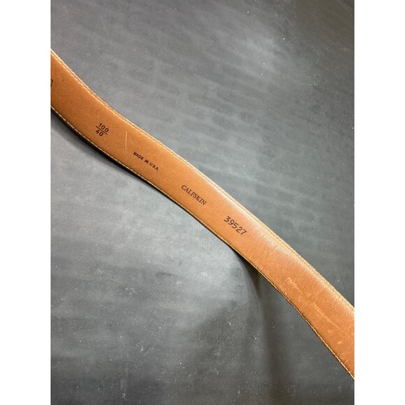 Allen Edmonds Brown Leather Belt With Silver Buckle 100/40 Made In USA Mens Clas - Picture 11 of 11